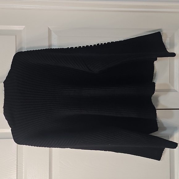 New Halogen Contrast Stitch Chunky Plush Yarn Sweater BLK/White XL - Picture 10 of 14